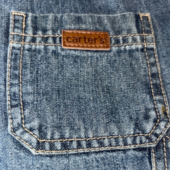 Vintage Gently Loved Denim Boys “FOOTBALL” Overalls by Carter’s - Picture 5 of 8